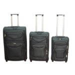Lot de 3 valises en tissus Noir